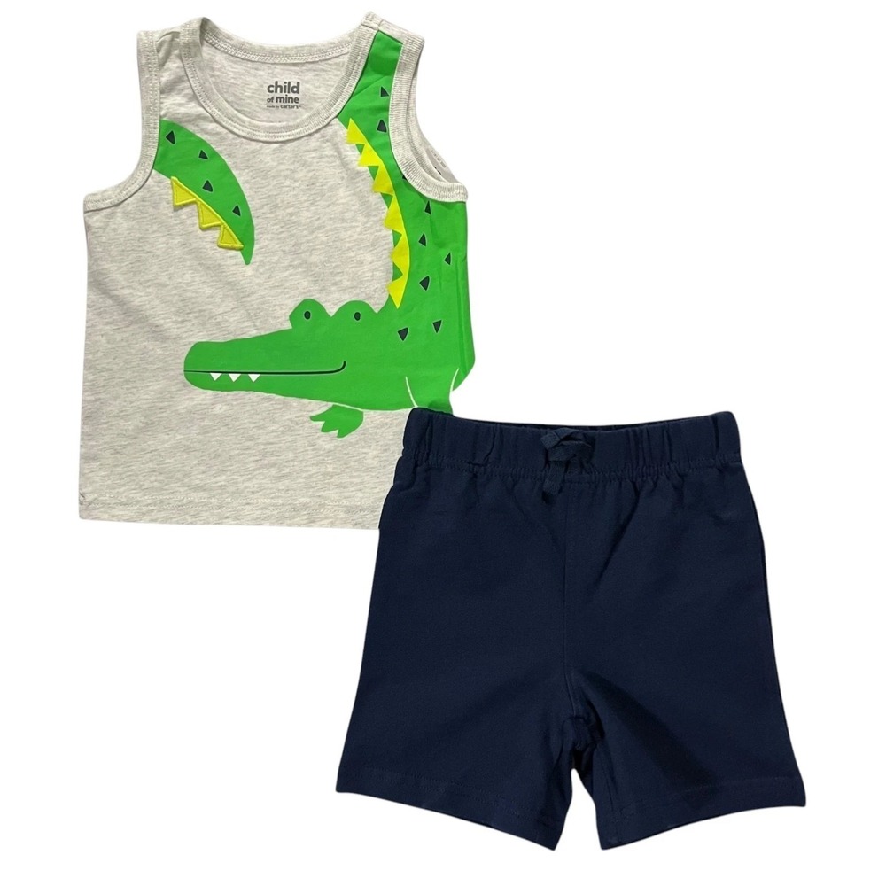 Child of Mine by Carters Baby‎ Boys Tank Top&Shorts Outfit Set 12M Animal Print
